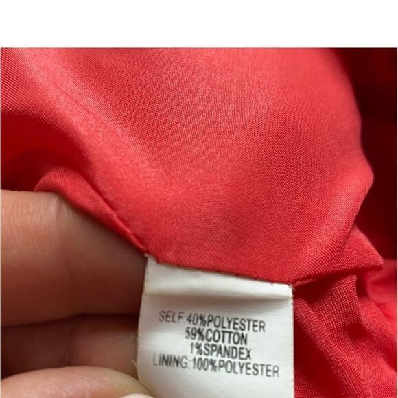 Kay Unger Deep Coral Textured Gold Belted Dress - Picture 16 of 16